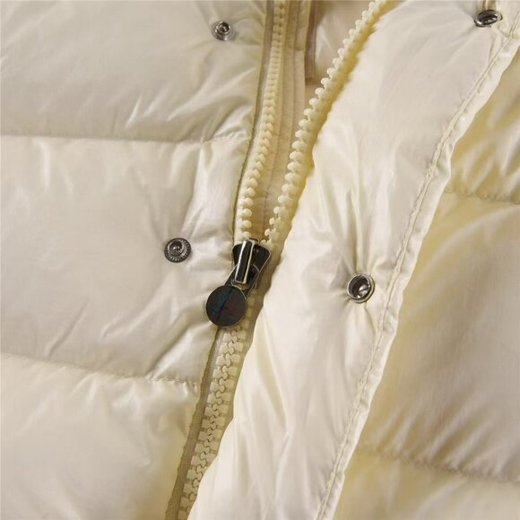 Moncler Cream Quilted Puffer Jacket | 70th Anniversary Edition, Removable Hood - Picture 5 of 8